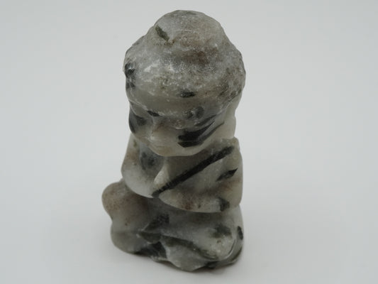 Grüner turmalin in Quarz Buddha