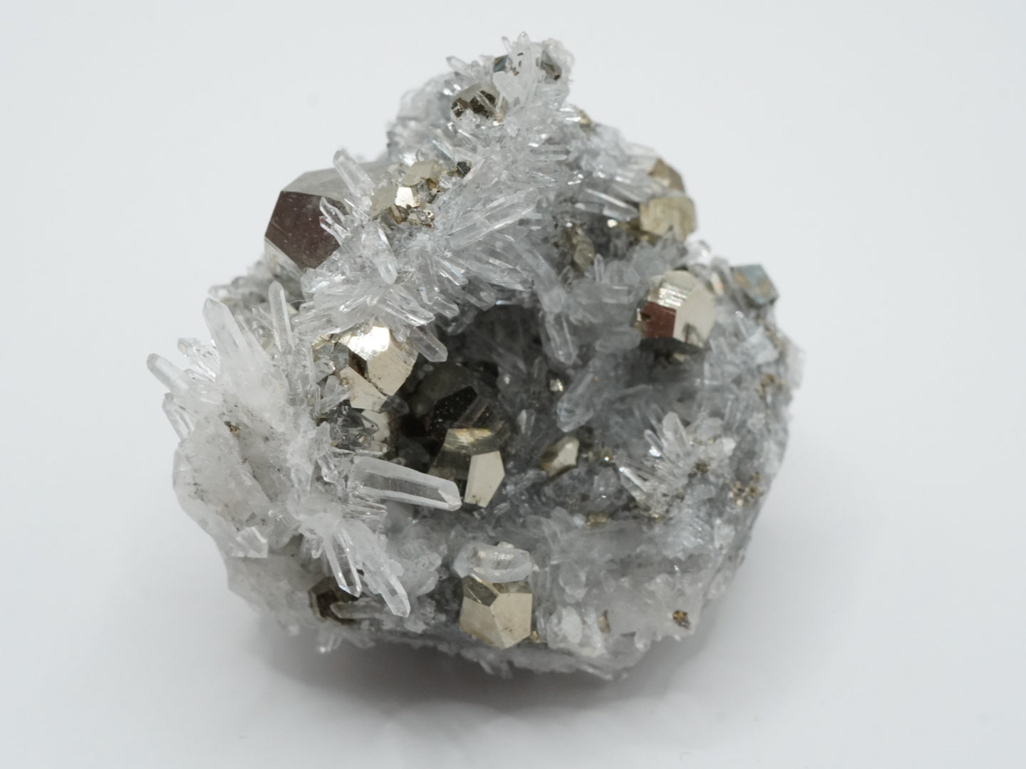 Bergkristall mit Pyrit Rohstein