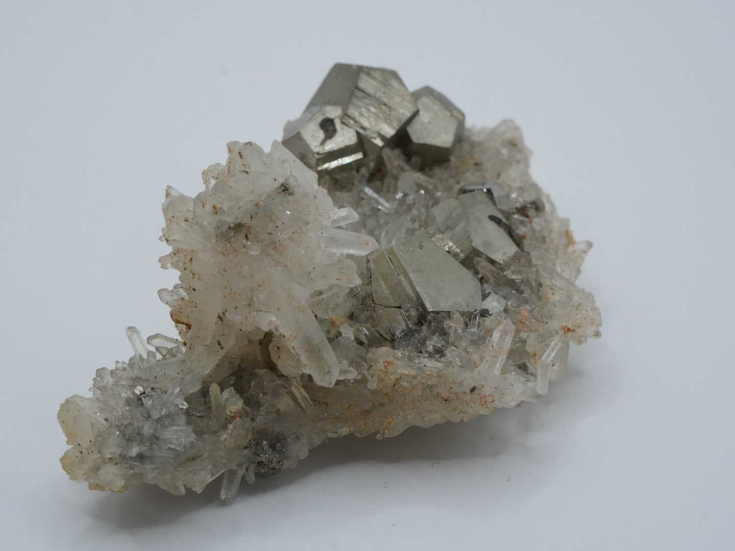 Bergkristall mit Pyrit Rohstein