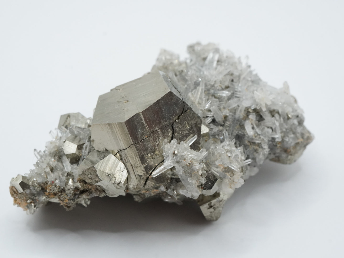 Bergkristall mit Pyrit Rohstein